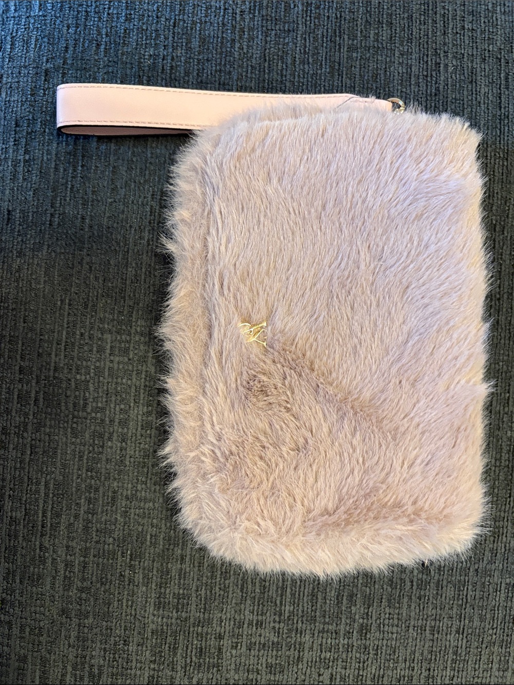 Victoria's Secret Blush Faux Fur Wristlet Clutch